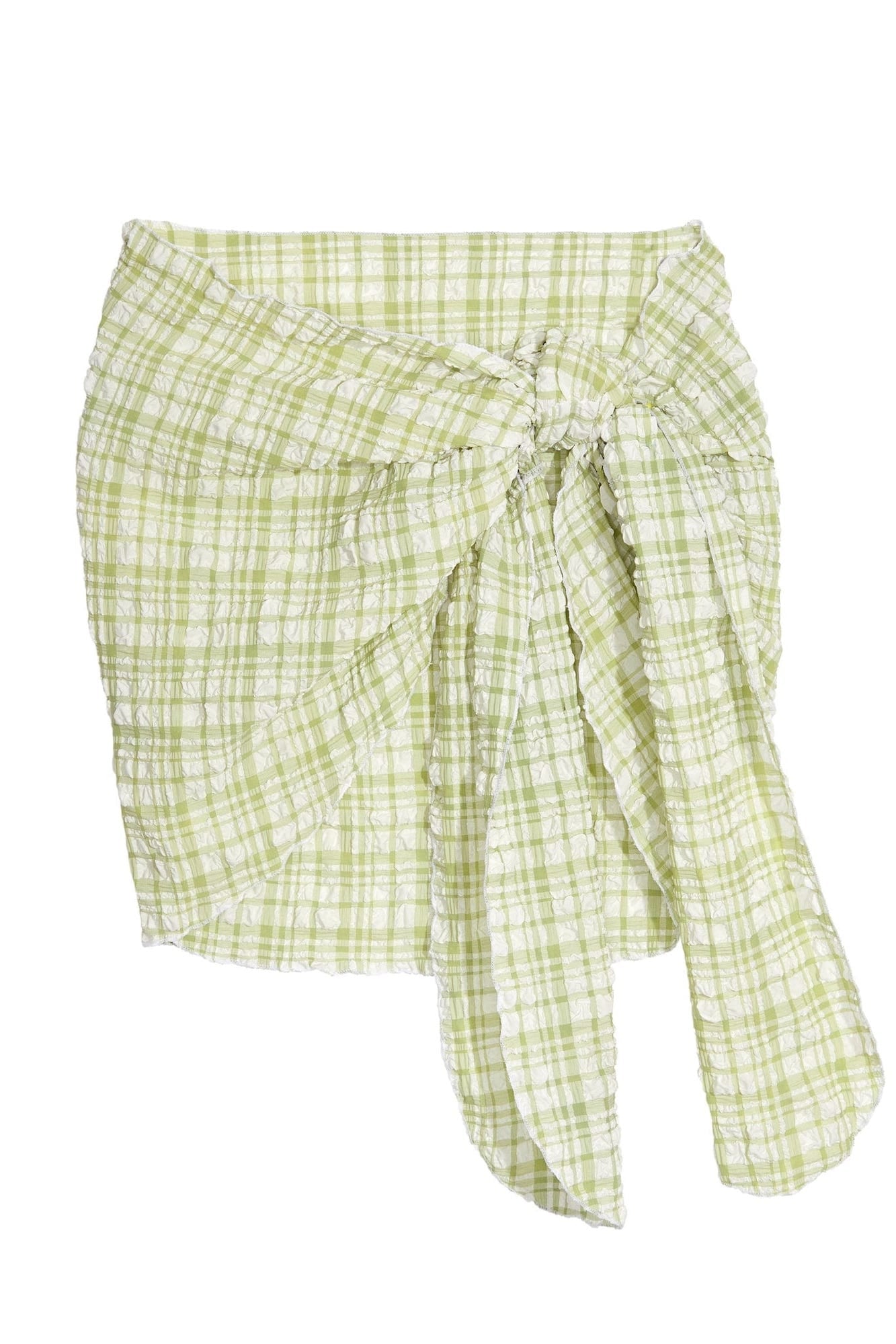 Sister Swim One Size Katy Mini Sarong in Green Check