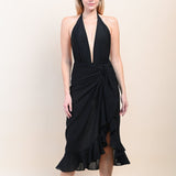 SITANO Cover Up One Size / Black Siena Sarong