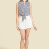 SITANO Sole Shirt - Navy & White Stripes