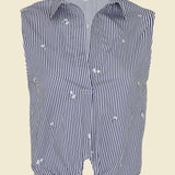 SITANO Sole Shirt - Navy & White Stripes