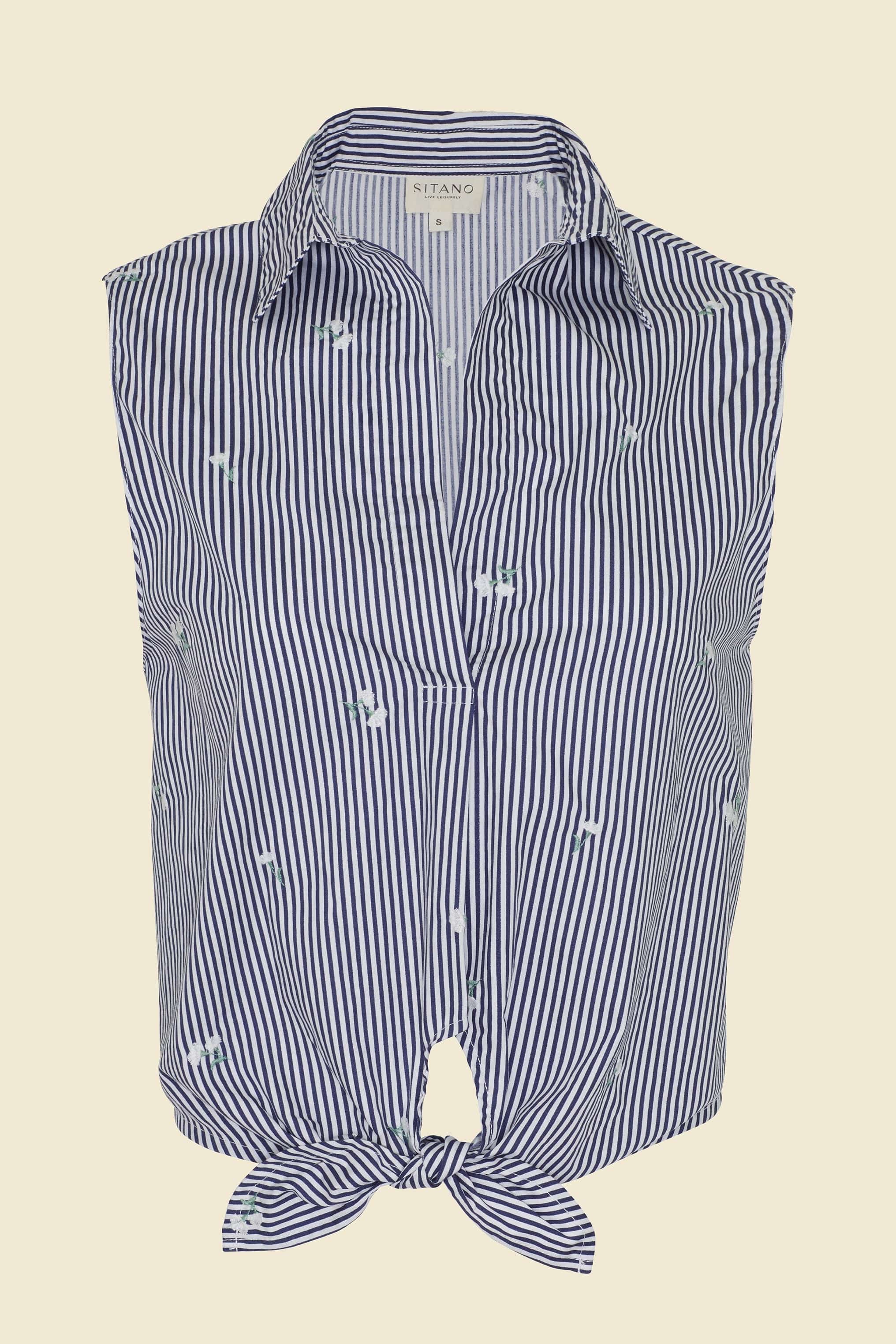 SITANO Sole Shirt - Navy & White Stripes