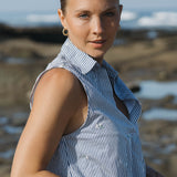 SITANO Sole Shirt - Navy & White Stripes