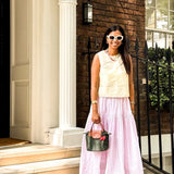 The Malabar Collective Skirt Greta Skirt - Light Mauve Stripes