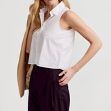The Shirt Tops The Boxy Cropped Sleeveless Shirt