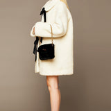 Teddy Bow 3/4 Coat- Neige