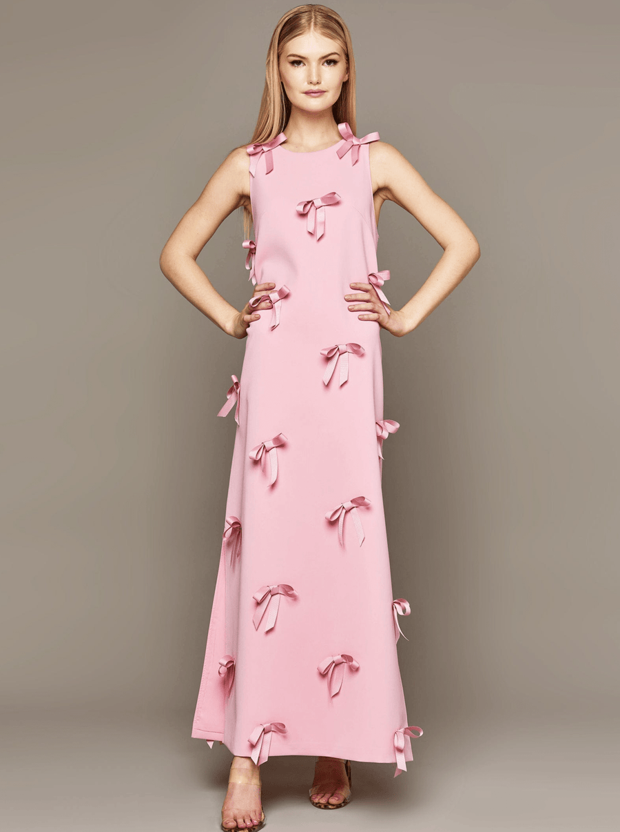 MME. Carlton Bow Garden Dress - Rose