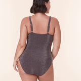 Back view of Andie Swim's Lipari One Piece in Glitter Cascade, featuring adjustable straps and full coverage for maximum support.