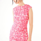 Stefanie Dress Hot Pink Hibiscus Jacquard