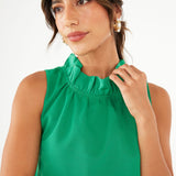 Camille Gown Kelly Green Faille