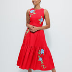 Maria Dress Spring 2025 in Red Lightweight Cotton