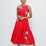 Maria Dress Spring 2025 in Red Lightweight Cotton