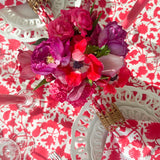 Bright Cranberry Blossom Tablecloth