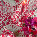 Bright Cranberry Blossom Tablecloth