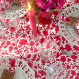 Bright Cranberry Blossom Tablecloth