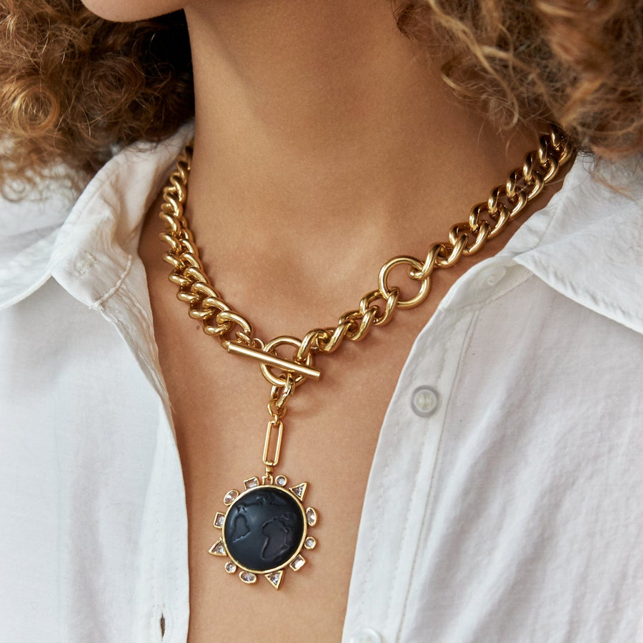 Odyssey Necklace Black Gold