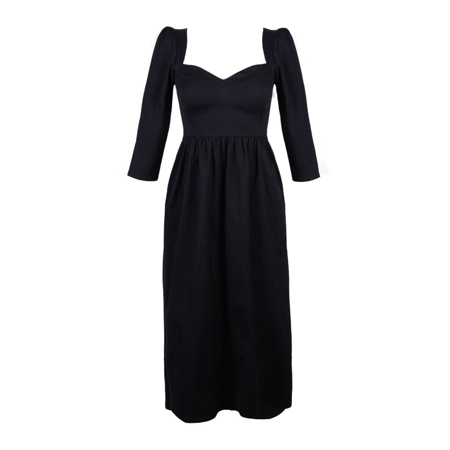 Violet Dress in Black Cotton