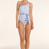 Back in Johanna One-piece Swimsuit in Santorini Dots by Hermoza 