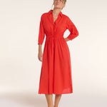 New Product Natalia Cinched Tie Cover Up in Red Orange by Hermoza 