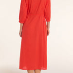 New Product Natalia Cinched Tie Cover Up in Red Orange by Hermoza 