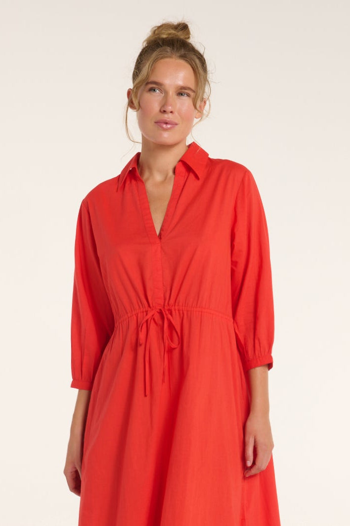 New Product Natalia Cinched Tie Cover Up in Red Orange by Hermoza 