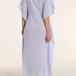 Back in Carrie Caftan in Santorini Dots by Hermoza 