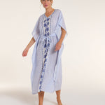 Back in Carrie Caftan in Santorini Dots by Hermoza 