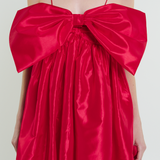 Stewart Mini Bow Dress in Cherry Red