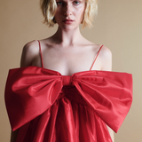 Stewart Mini Bow Dress in Cherry Red