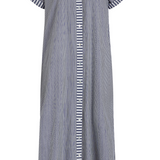 Riga Short Sleeve Midi Dress - Navy Stripes