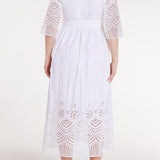 Back in Francesca Dress in White Eyelet by Hermoza 