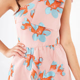 Abbey Glass Dress Caroline Dress Pink Plumeria Jacquard