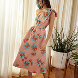 Abbey Glass Dress Caroline Dress Pink Plumeria Jacquard