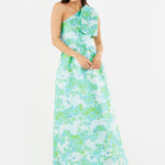 Abbey Glass Dress Caroline Gown Green Abstract Brocade