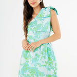 Abbey Glass Dress Caroline Gown Green Abstract Brocade