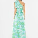 Abbey Glass Dress Caroline Gown Green Abstract Brocade