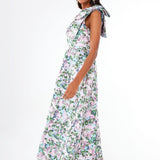 Abbey Glass Dress Caroline Gown Pink Abstract Floral Jacquard