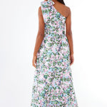 Abbey Glass Dress Caroline Gown Pink Abstract Floral Jacquard
