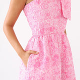 Abbey Glass Dress Caroline Gown Pink Bubble Jacquard