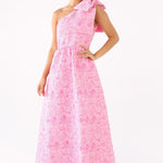 Abbey Glass Dress Caroline Gown Pink Bubble Jacquard