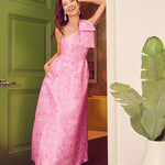 Abbey Glass Dress Caroline Gown Pink Bubble Jacquard