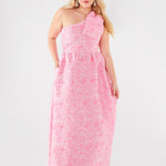 Abbey Glass Dress Caroline Gown Pink Bubble Jacquard