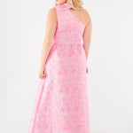 Abbey Glass Dress Caroline Gown Pink Bubble Jacquard