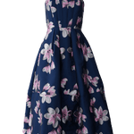 Abbey Glass Dress Catherine Dress Blue Plumeria Jacquard