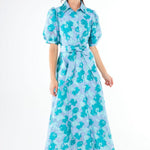 Abbey Glass Dress Charlotte Gown Mint Rose Vine Organza