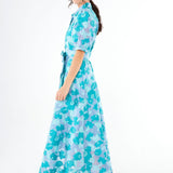 Abbey Glass Dress Charlotte Gown Mint Rose Vine Organza