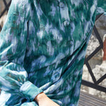 Abbey Glass Dress Ellen Dress Teal Ikat Chiffon