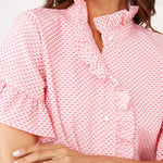 Abbey Glass Dress Katie Dress Salmon Tufted Cotton