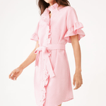 Abbey Glass Dress Katie Dress Salmon Tufted Cotton