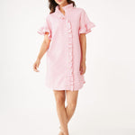 Abbey Glass Dress Katie Dress Salmon Tufted Cotton