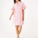 Abbey Glass Dress Katie Dress Salmon Tufted Cotton